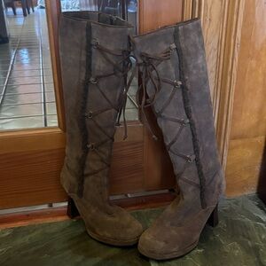 MUDD High Heel Brown Suede Boots
